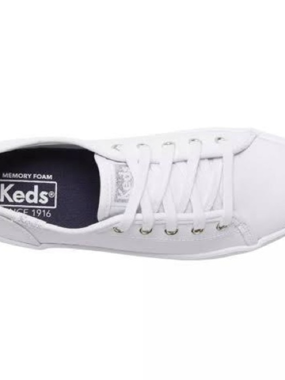 Keds White Kids Lace-Up Memory Foam Sneaker